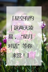 星空有约｜这两天凌晨，“星月对话”等你来赏！