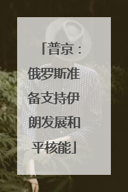 普京：俄罗斯准备支持伊朗发展和平核能