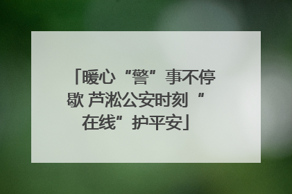 暖心“警”事不停歇 芦淞公安时刻“在线”护平安