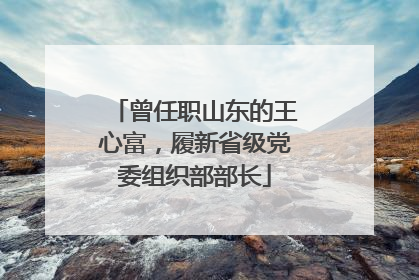 曾任职山东的王心富，履新省级党委组织部部长