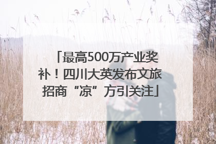 最高500万产业奖补！四川大英发布文旅招商“凉”方引关注