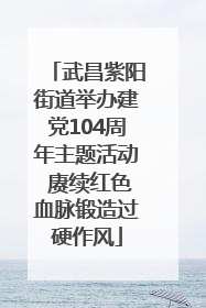 武昌紫阳街道举办建党104周年主题活动 赓续红色血脉锻造过硬作风