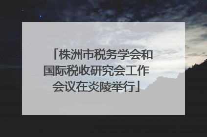 株洲市税务学会和国际税收研究会工作会议在炎陵举行