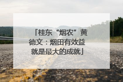 桂东“烟农”黄德文：烟田有效益就是最大的成就