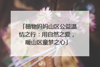 植物妈妈山区公益温情之行：用自然之爱，暖山区童梦之心