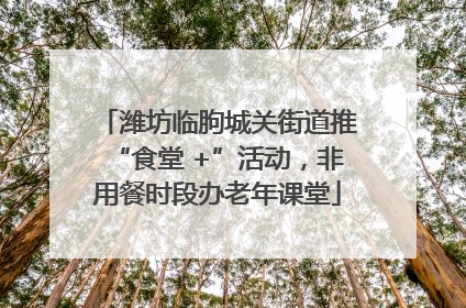 潍坊临朐城关街道推“食堂 +”活动，非用餐时段办老年课堂