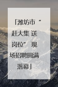 潍坊市“赶大集 送岗位” 现场招聘圆满落幕