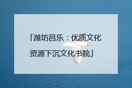 潍坊昌乐：优质文化资源下沉文化书院