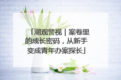 潮观警视｜案卷里的成长密码，从新手变成青年办案探长