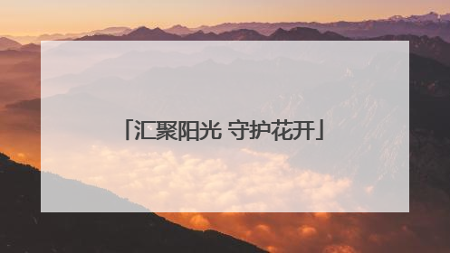 汇聚阳光 守护花开