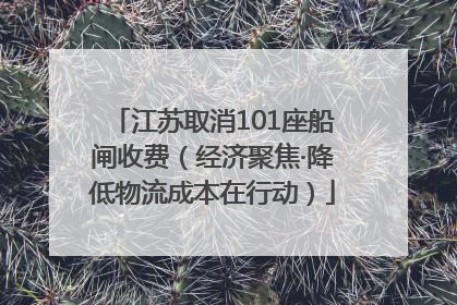 江苏取消101座船闸收费（经济聚焦·降低物流成本在行动）