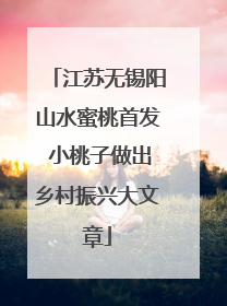 江苏无锡阳山水蜜桃首发 小桃子做出乡村振兴大文章