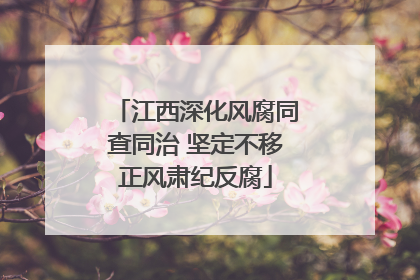 江西深化风腐同查同治 坚定不移正风肃纪反腐