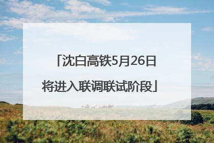 沈白高铁5月26日将进入联调联试阶段