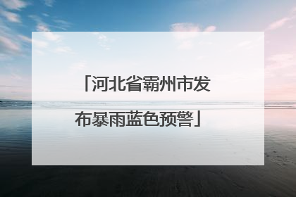 河北省霸州市发布暴雨蓝色预警