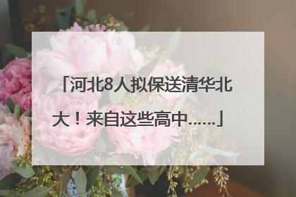 河北8人拟保送清华北大！来自这些高中……