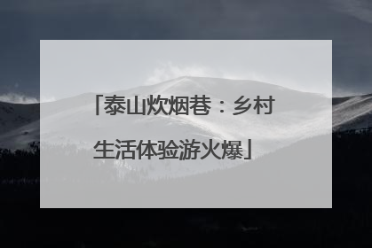 泰山炊烟巷：乡村生活体验游火爆