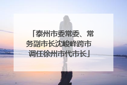 泰州市委常委、常务副市长沈峻峰跨市调任徐州市代市长