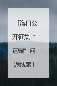 海口公开征集“运霸”问题线索
