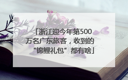 浙江迎今年第500万名广东旅客，收到的“锦鲤礼包”都有啥