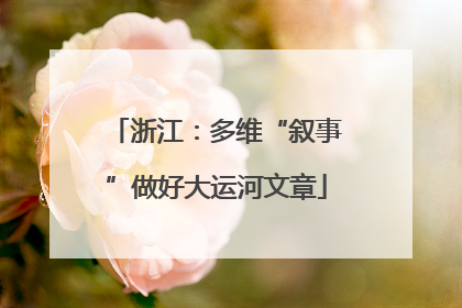 浙江：多维“叙事”做好大运河文章