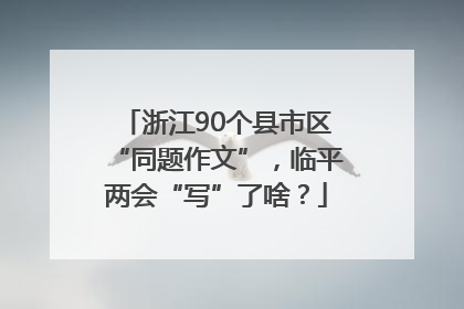 浙江90个县市区“同题作文”，临平两会“写”了啥？