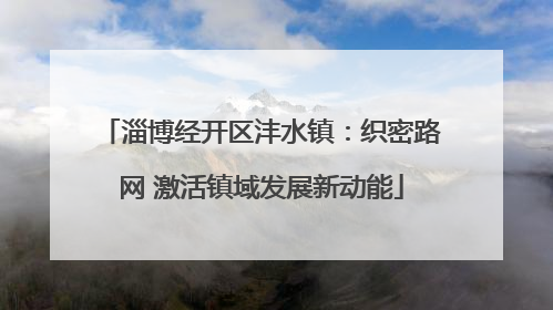 淄博经开区沣水镇：织密路网 激活镇域发展新动能