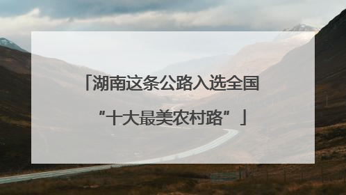 湖南这条公路入选全国“十大最美农村路”