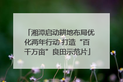 湘潭启动耕地布局优化两年行动 打造“百千万亩”良田示范片