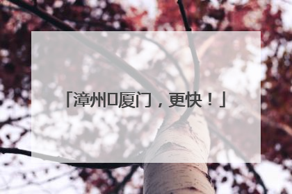 漳州⇋厦门，更快！