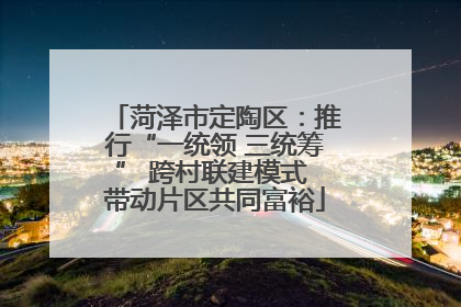 菏泽市定陶区：推行“一统领 三统筹” 跨村联建模式 带动片区共同富裕