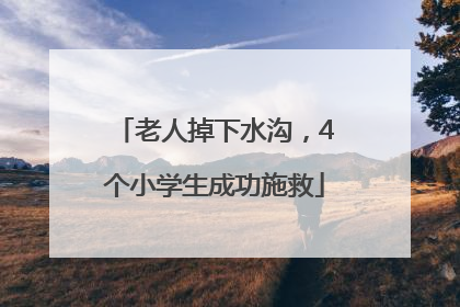 老人掉下水沟，4个小学生成功施救