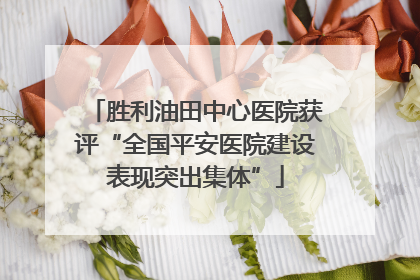 胜利油田中心医院获评“全国平安医院建设表现突出集体”
