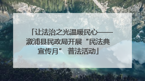 让法治之光温暖民心——溆浦县民政局开展“民法典宣传月” 普法活动