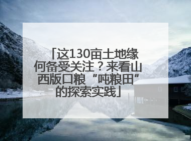 这130亩土地缘何备受关注？来看山西版口粮“吨粮田”的探索实践