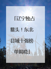 辽宁独占鳌头！东北县域十强榜单揭晓