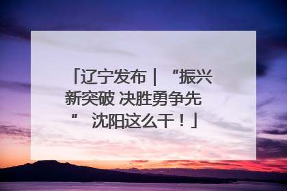 辽宁发布｜“振兴新突破 决胜勇争先” 沈阳这么干！
