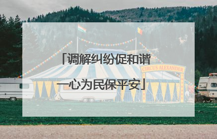 调解纠纷促和谐 一心为民保平安