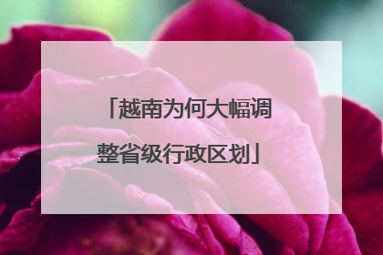 越南为何大幅调整省级行政区划