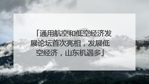 通用航空和低空经济发展论坛首次亮相，发展低空经济，山东机遇多