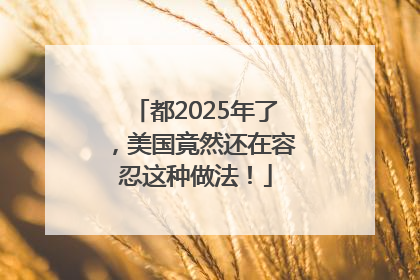 都2025年了，美国竟然还在容忍这种做法！