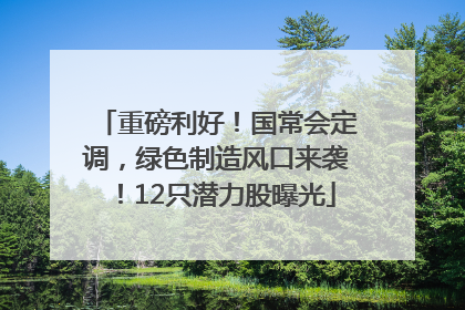 重磅利好！国常会定调，绿色制造风口来袭！12只潜力股曝光