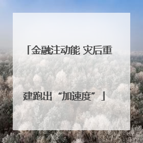 金融注动能 灾后重建跑出“加速度”