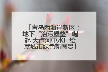 青岛西海岸新区：地下“治污堡垒”崛起 大卢河中水厂绘就城市绿色新图景