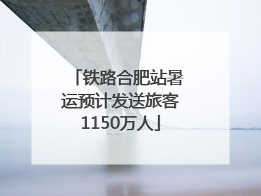 铁路合肥站暑运预计发送旅客1150万人