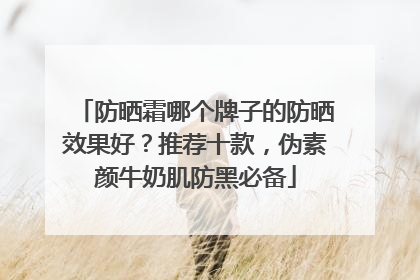 防晒霜哪个牌子的防晒效果好？推荐十款，伪素颜牛奶肌防黑必备