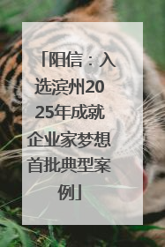 阳信：入选滨州2025年成就企业家梦想首批典型案例