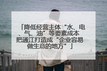 降低经营主体“水、电、气、油”等要素成本 把通江打造成“企业容易做生意的地方”