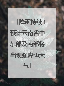 降雨持续！预计云南省中东部及南部将出现强降雨天气