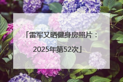 雷军又晒健身房照片：2025年第52次